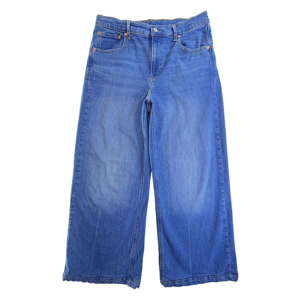 GAP High Stride Light Wash Wide Leg High Rise Jeans Blue 31 12R Women's